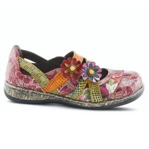 L'Artiste Size 38 Women’s Multicolor 3D floral Mary Jane Comfort Shoes Artistic